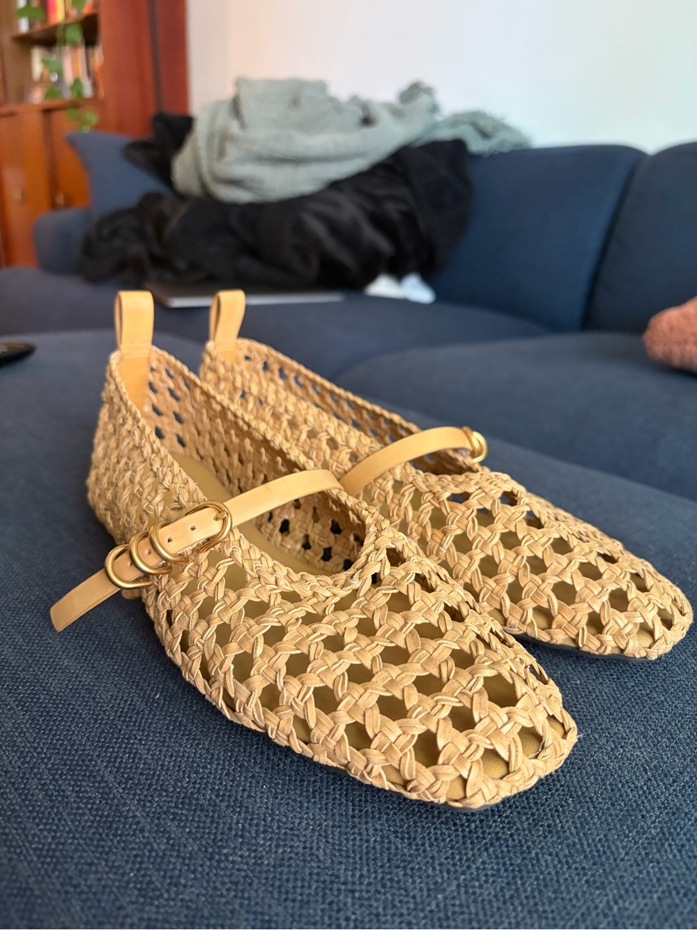 rag & bone Woven Mary Jane Flats in Tan - Picture 3 of 6